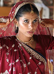 Indian bride with veil.