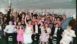 Interior of wedding tent.