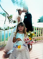 flower girl with wildflowers.