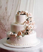 pink fondant wedding cake.