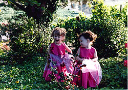 Flower girls in vineyard.